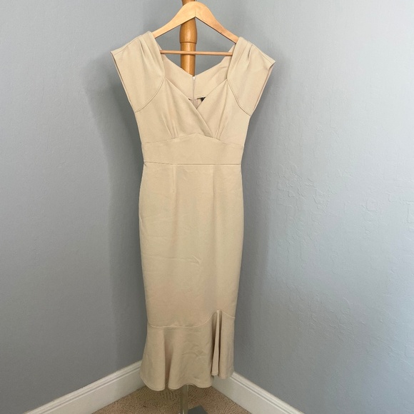GUC Stop Staring! Irene Beige Dress - Picture 1 of 5
